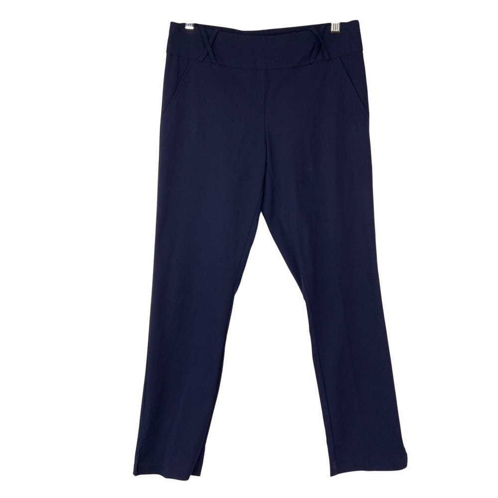 Joe B by Joe Benbasset Navy Blue Pull On Slim Leg Dress Pants Medium Stretch